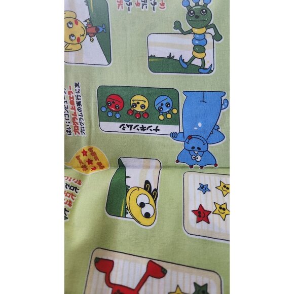 Material Green Cotton Happy Monsters Cartoon blocks 8 yards of 45" Cotton Fabr - Picture 11 of 16